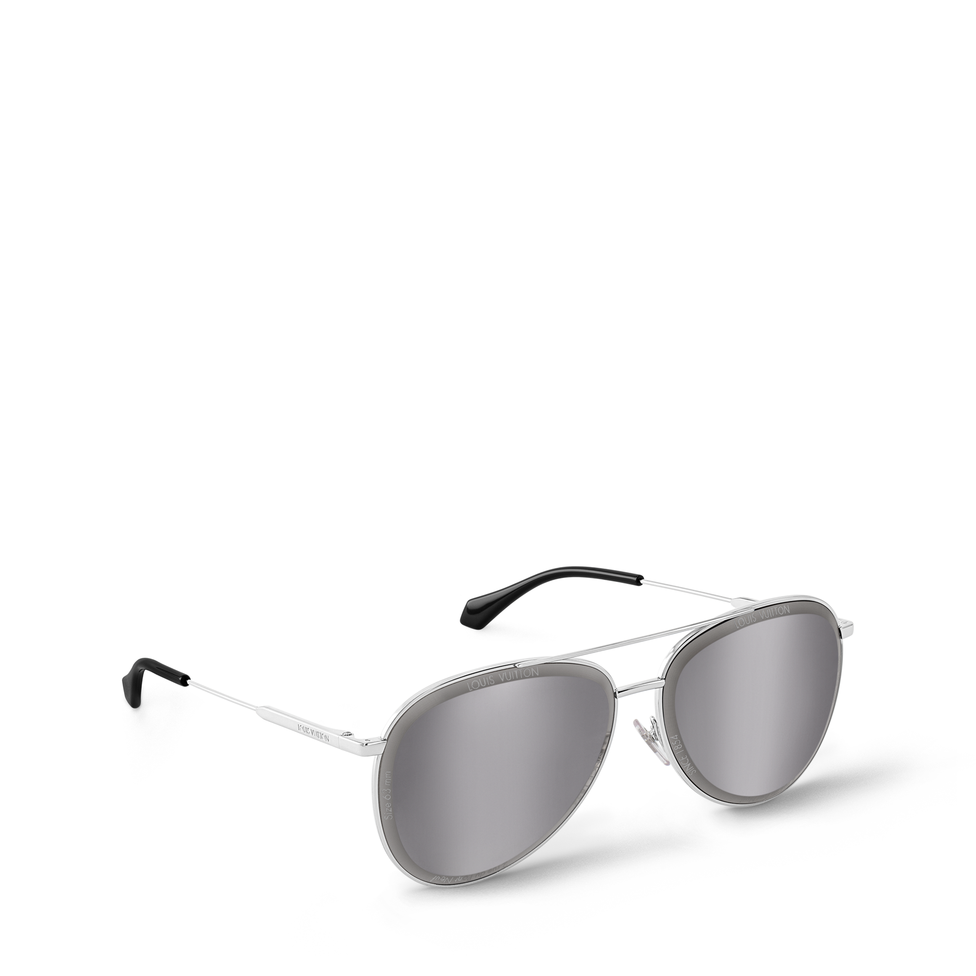 LV Super Vision Metal Pilot Sunglasses - Luxury S00 Silver | LOUIS